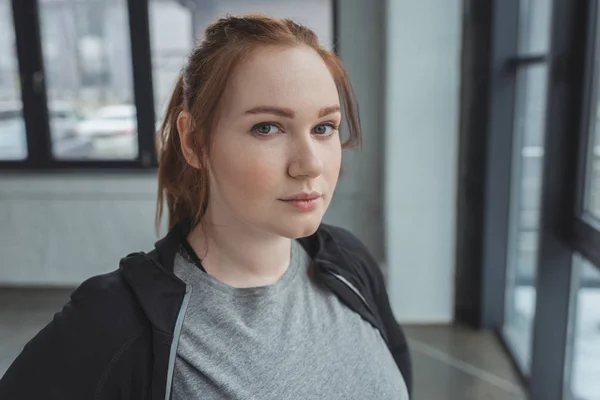 Portrait Girl Ponytail Gym — Stock Photo, Image