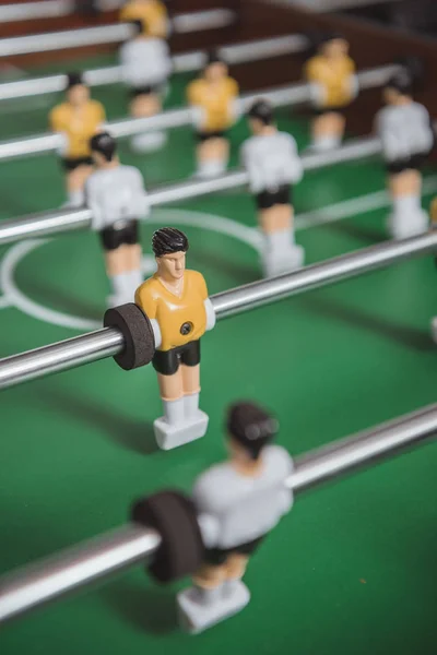 テーブル サッカー サッカー選手シルエットのクローズ アップ — ストック写真