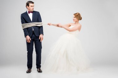 Gelin Damat gri, feminizm kavramı izole iple sınırlayıcı