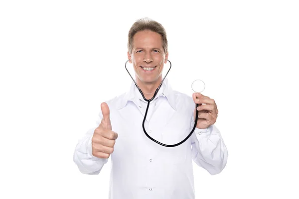 Mature doctor in white coat — Stock Photo