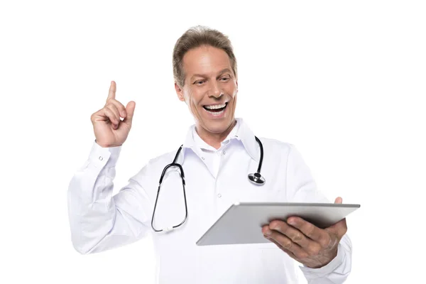 Mature doctor in white coat — Stock Photo