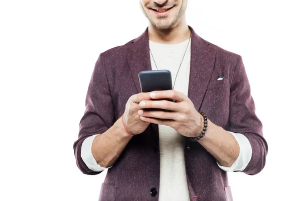 Hombre usando smartphone - foto de stock