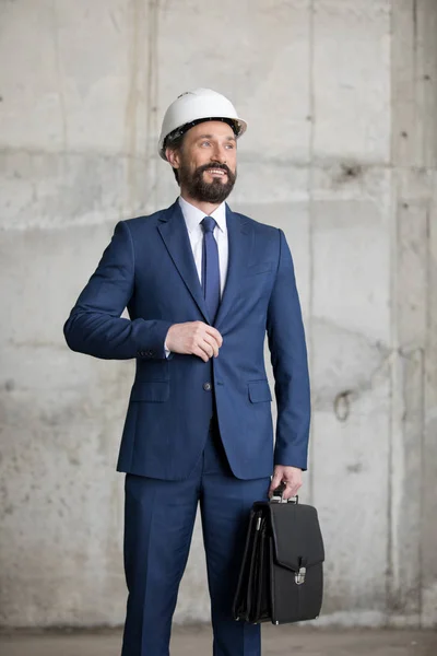 Professional architect in hard hat — Stock Photo