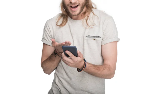 Man using smartphone — Stock Photo