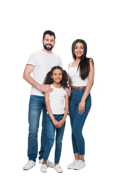 Familia multiétnica feliz - foto de stock