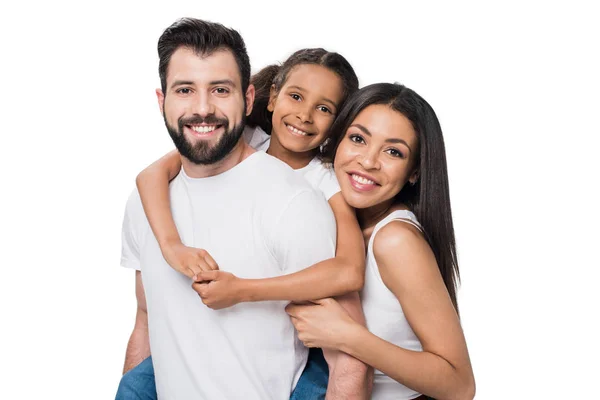 Familia multiétnica feliz - foto de stock
