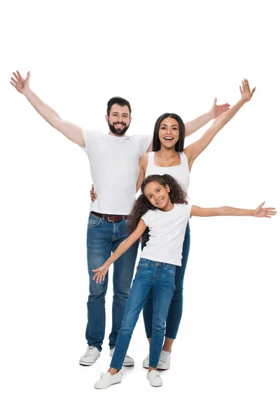 Familia multiétnica feliz - foto de stock