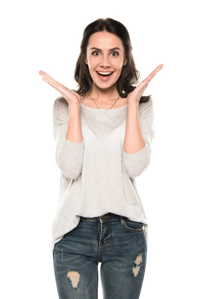 Attractive excited woman — Stock Photo