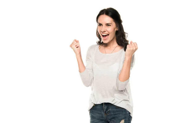 Attractive excited woman — Stock Photo