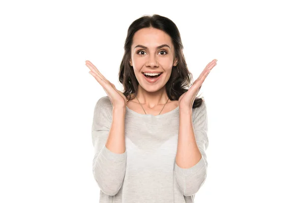 Attractive excited woman — Stock Photo