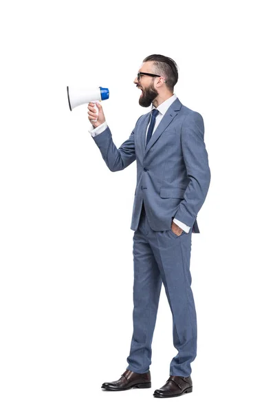 Businessman taking photo on camera — Stock Photo