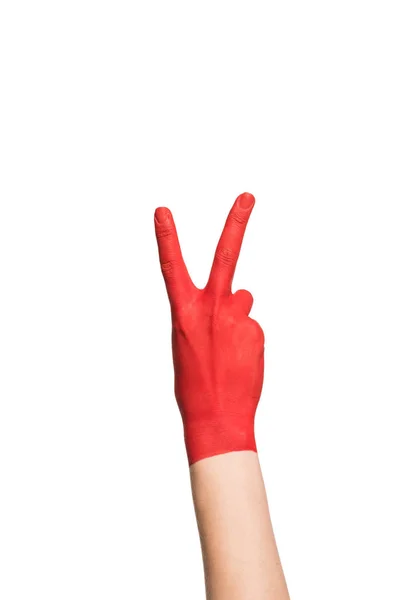 Hand showing peace symbol — Stock Photo