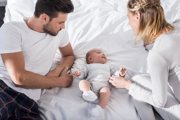 Parents with cute baby — Stock Photo