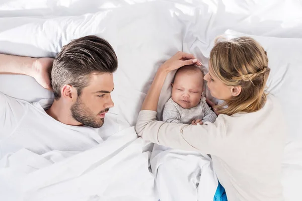 Parents with cute baby — Stock Photo