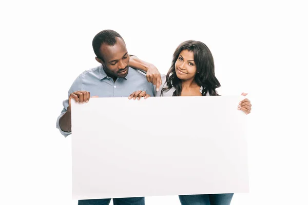 Афро-американських пара з банер — стокове фото