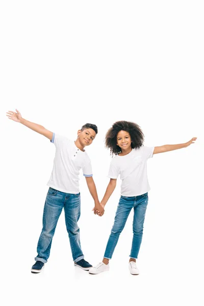 Heureux frères et sœurs afro-américains — Photo de stock