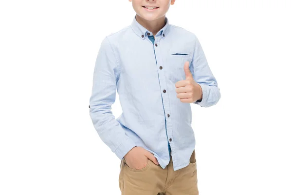 Kid showing thumb up — Stock Photo