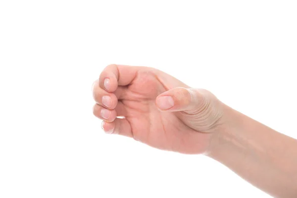 Mano fingiendo celebración de vidrio - foto de stock