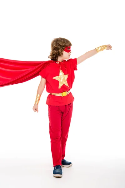 Superhero boy with waving cape — Stock Photo