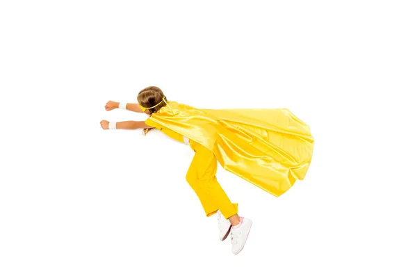 Chica superhéroe volando - foto de stock