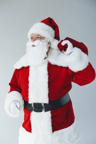 Père Noël avec sac — Photo de stock