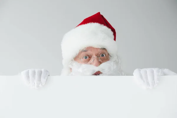 Santa con banner en blanco - foto de stock