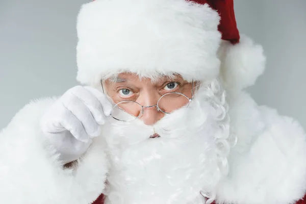 Bearded santa claus in eyeglasses — Stock Photo