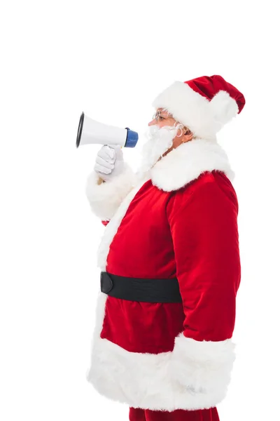 Santa claus with megaphone — Stock Photo