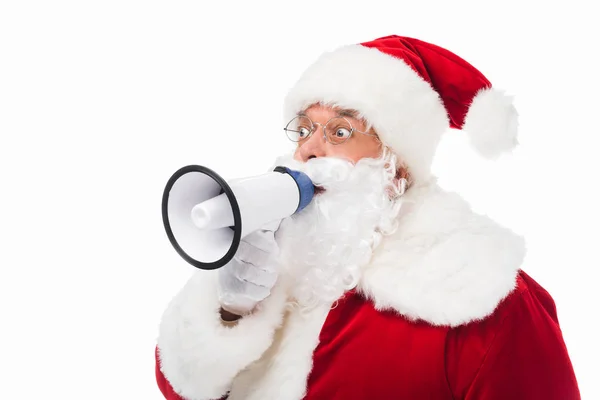 Père Noël avec mégaphone — Photo de stock