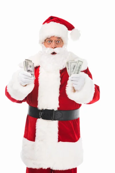 Санта-Клаус с деньгами — стоковое фото