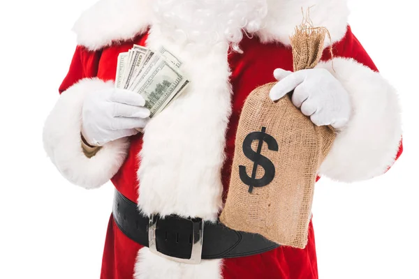 Санта-Клаус с деньгами — стоковое фото