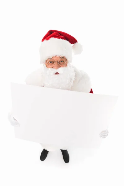 Santa claus with blank card — Stock Photo