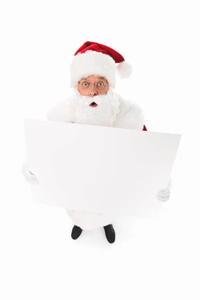 Santa Claus con tarjeta en blanco - foto de stock