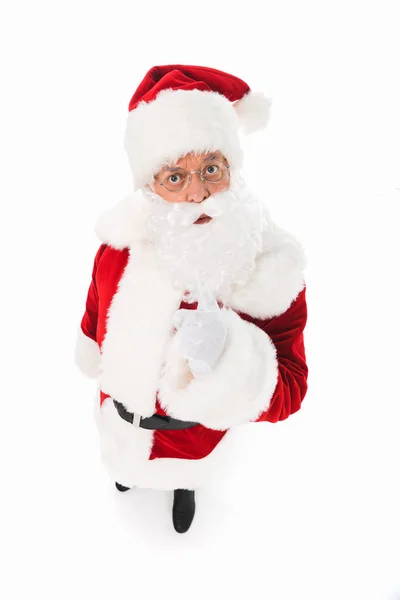 Santa claus pointing with finger — Stock Photo