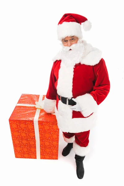 Santa claus with gift box — Stock Photo