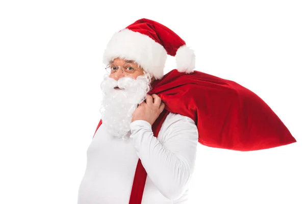 Père Noël avec sac — Photo de stock