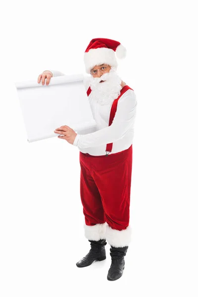 Santa claus with wish list — Stock Photo