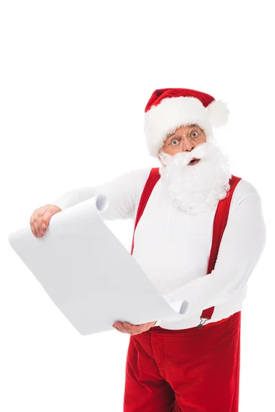 Santa claus with wish list — Stock Photo