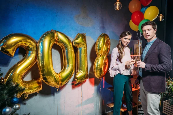 Couple at new year party — Stock Photo