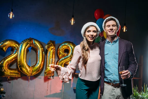 Couple at new year party — Stock Photo