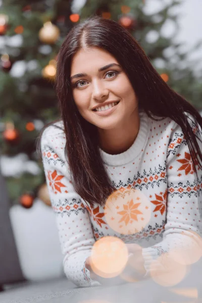 Beautiful girl at christmas — Stock Photo