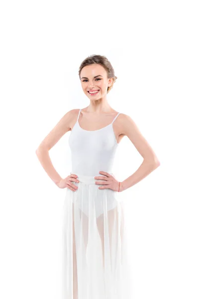 Ballerina im weißen Tutu — Stockfoto