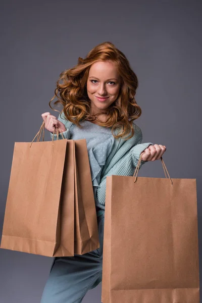 Girl with shopping bags — Stock Photo