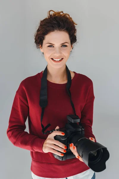 Photographer with camera — Stock Photo