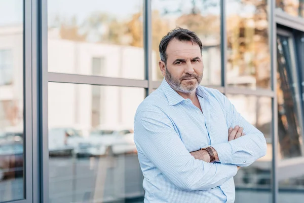 Homme d'affaires aux bras croisés — Photo de stock