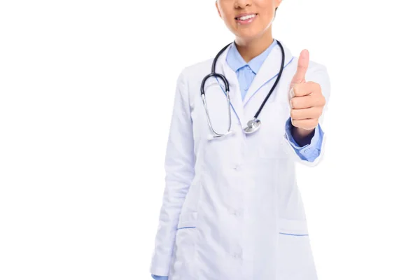 Doctor showing thumb up — Stock Photo