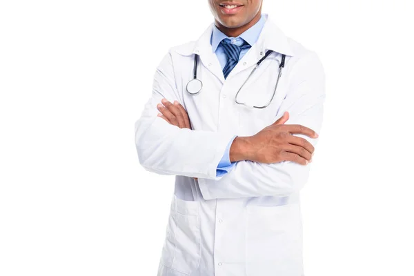 Doctor con brazos cruzados - foto de stock