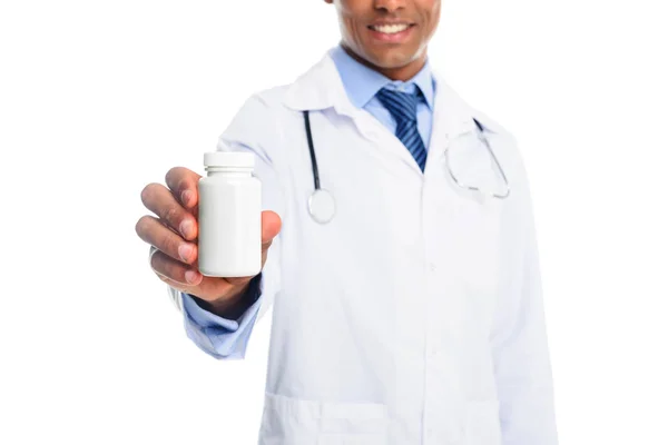 Doctor with pill bottle — Stock Photo