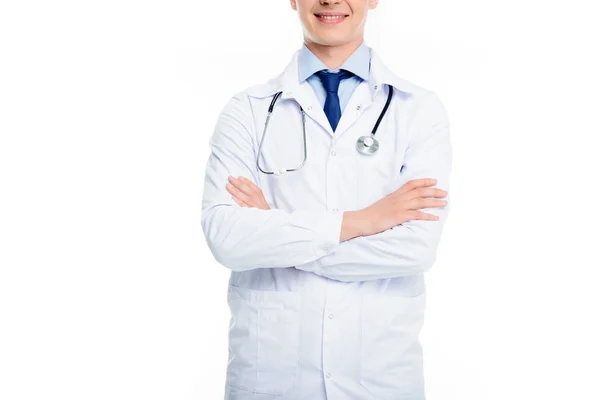 Doctor con brazos cruzados - foto de stock