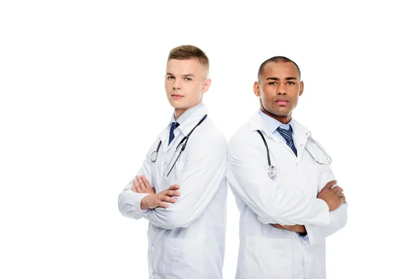 Médicos varones con estetoscopios - foto de stock